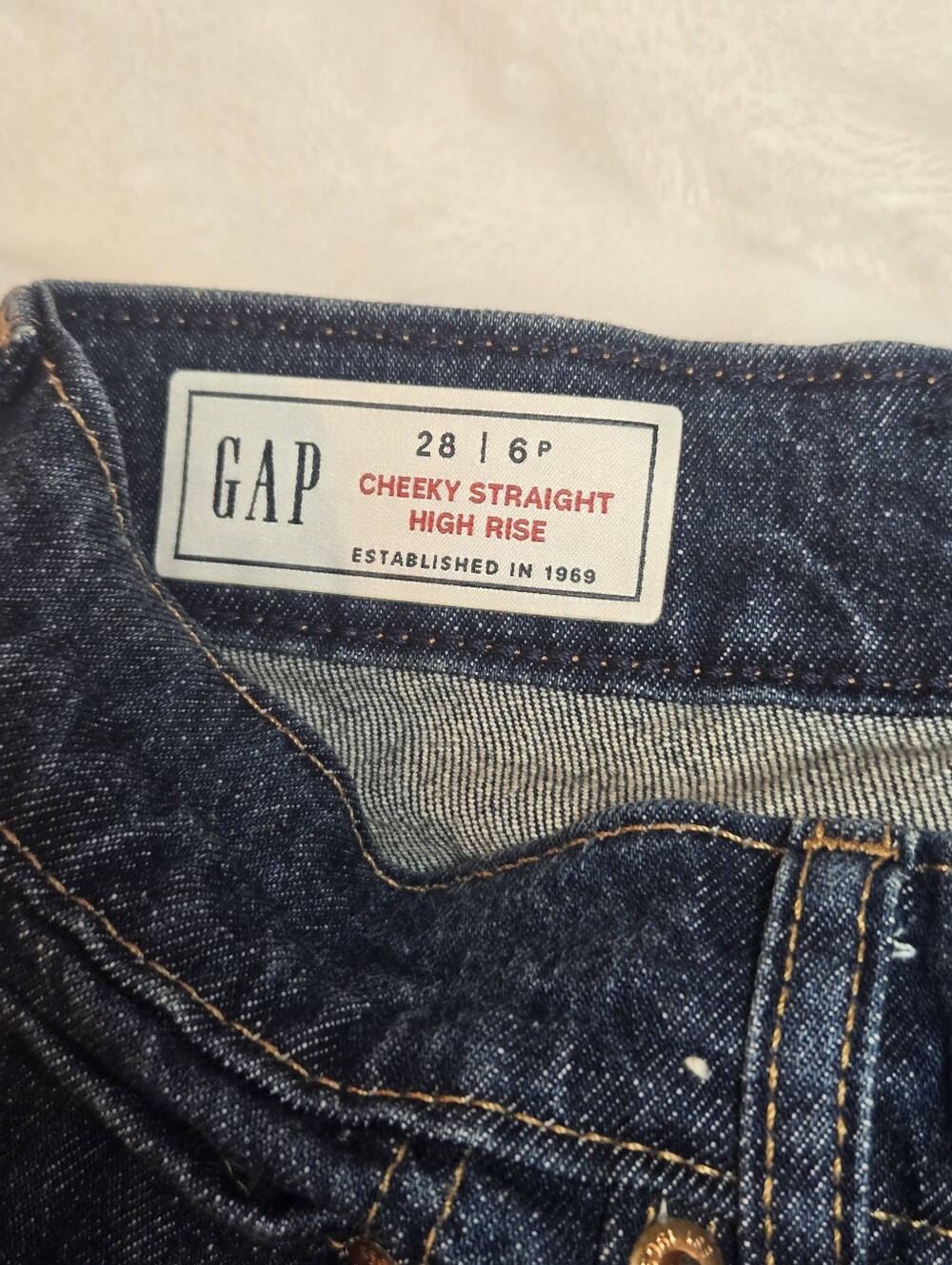 GAP Jeans 28/6P Cheeky Straight High Rise Button Fly Women's Classic Denim - Picture 6 of 7